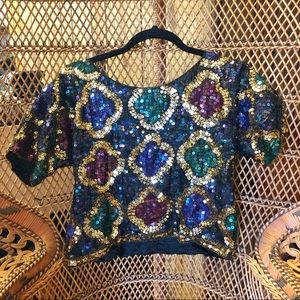 Vintage 80’s 90’s Sequined Crop Top
